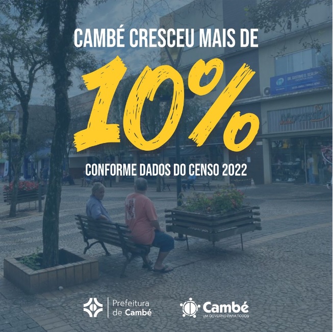 Cambé cresceu mais de 10% conforme dados do Censo 2022
