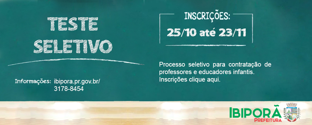 Prefeitura de Ibiporã abre concurso público para Professores de Educação Infantil, Língua Estrangeira e Educação Física