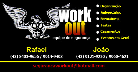 Work Out 

- Equipe de SeguranÃ§a