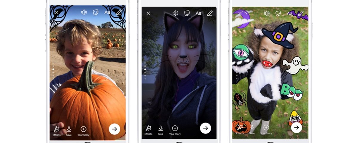 Facebook ganha novos filtros, posts e jogos para comemorar o Halloween